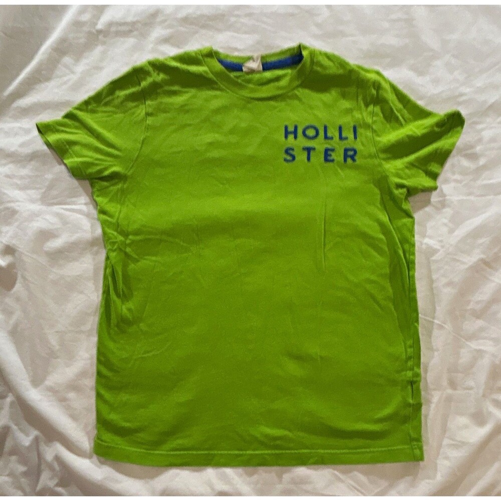 Hollister Men’s Green Logo Graphic Crew Neck Short Sleeve T-Shirt Size M